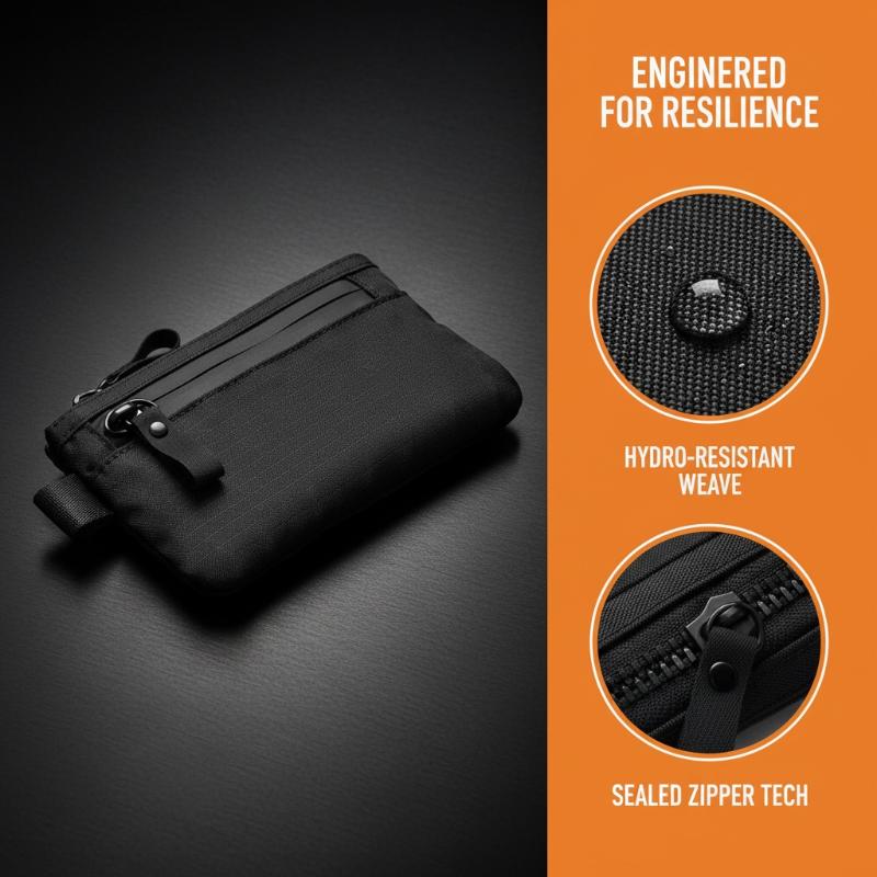 Edc Carry Card - Petite bourse à monnaie tactique imperméable,