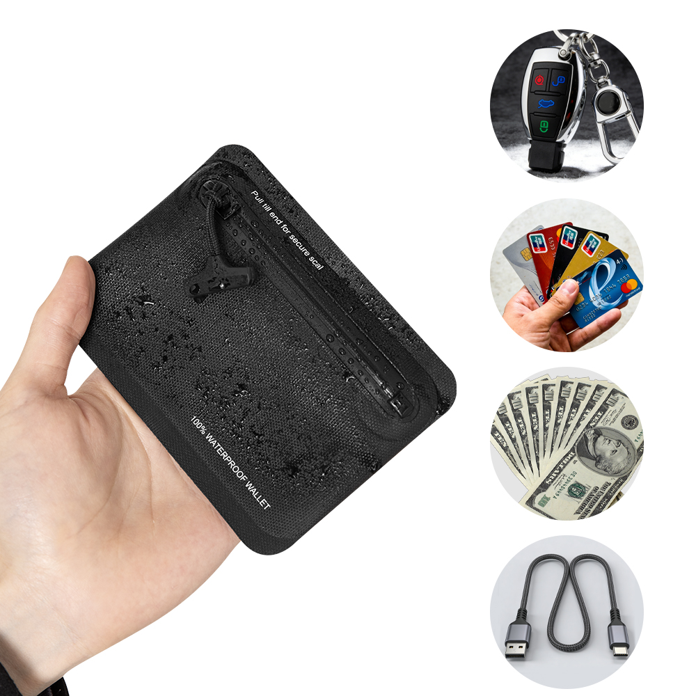 Edc Carry Card - Porte-monnaie étanche à fermeture éclair, pochette
