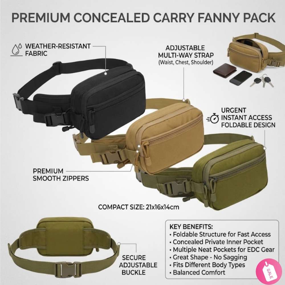Edc Carry Bag For Men - Sac banane tactique pour homme, étanche,