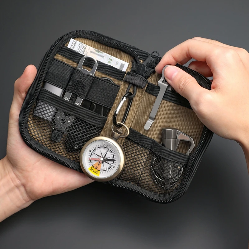 Edc Carry Card - Pochette tactique EDC, porte-monnaie d'extérieur, portefeuille,