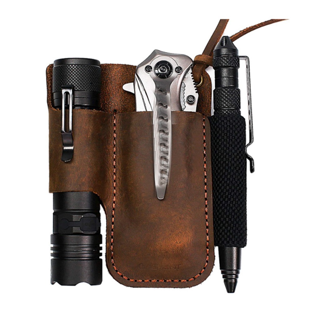 Étui multifonction en cuir de  - Leather Edc. Carry Pouch avis et prix