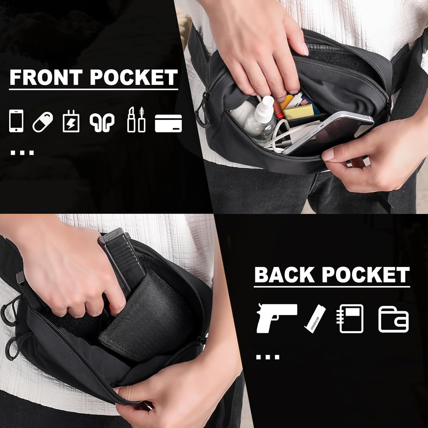 Sac banane tactique avec étui, - Edc Pistol Carry Bag avis et prix